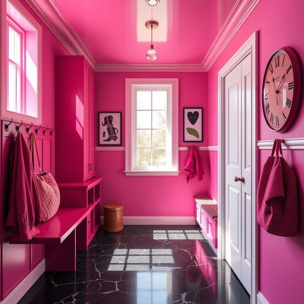 Hot Pink Mudroom design example 4