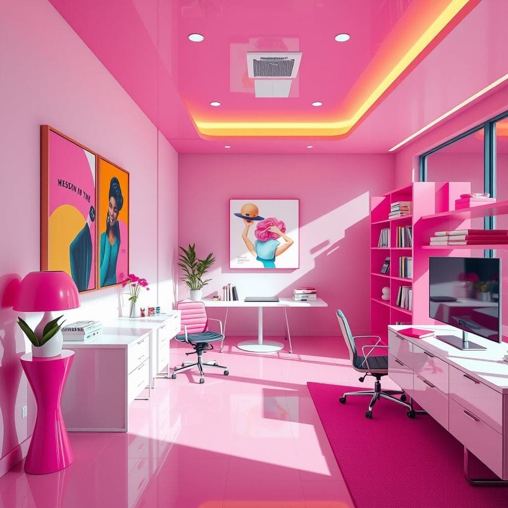 Hot Pink Office design example 1