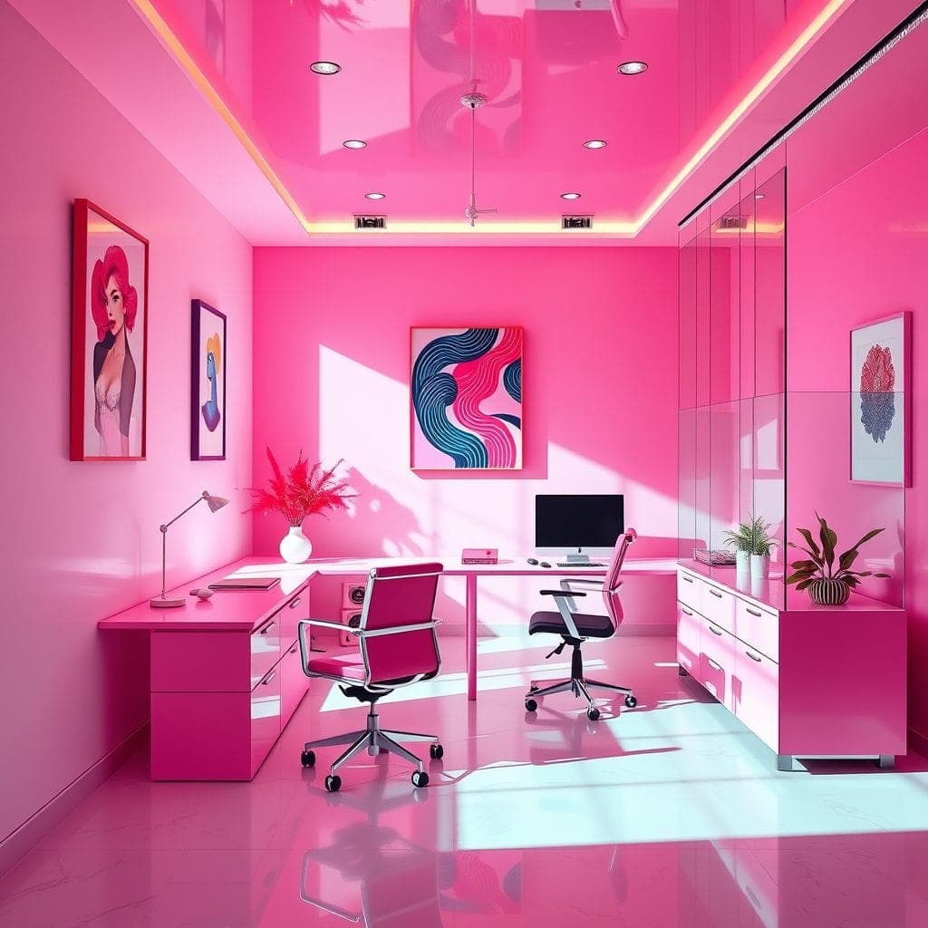 Hot Pink Office design example 4