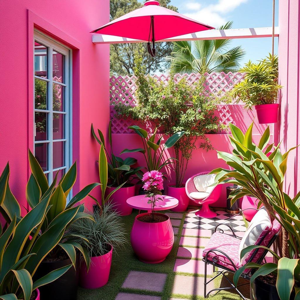 Hot Pink Outdoor Garden design example 1