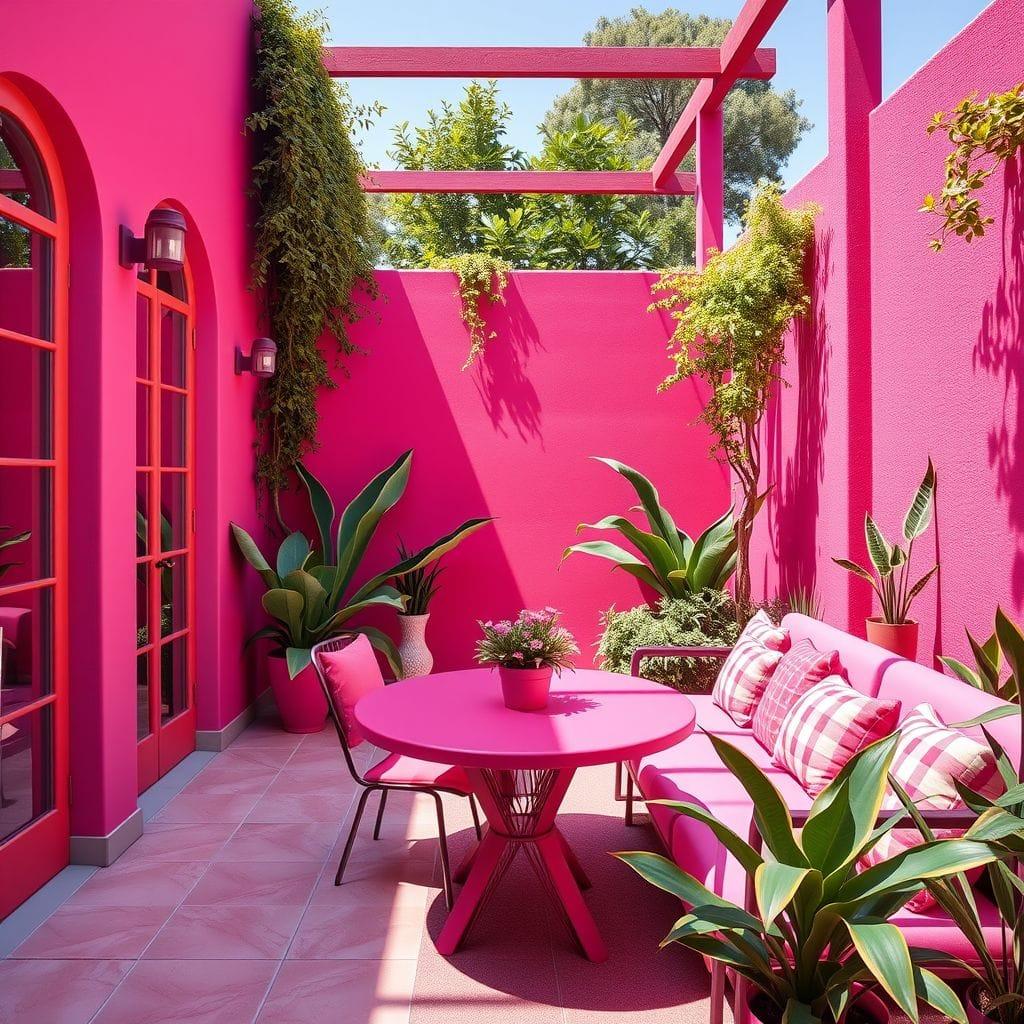Hot Pink Outdoor Garden design example 2