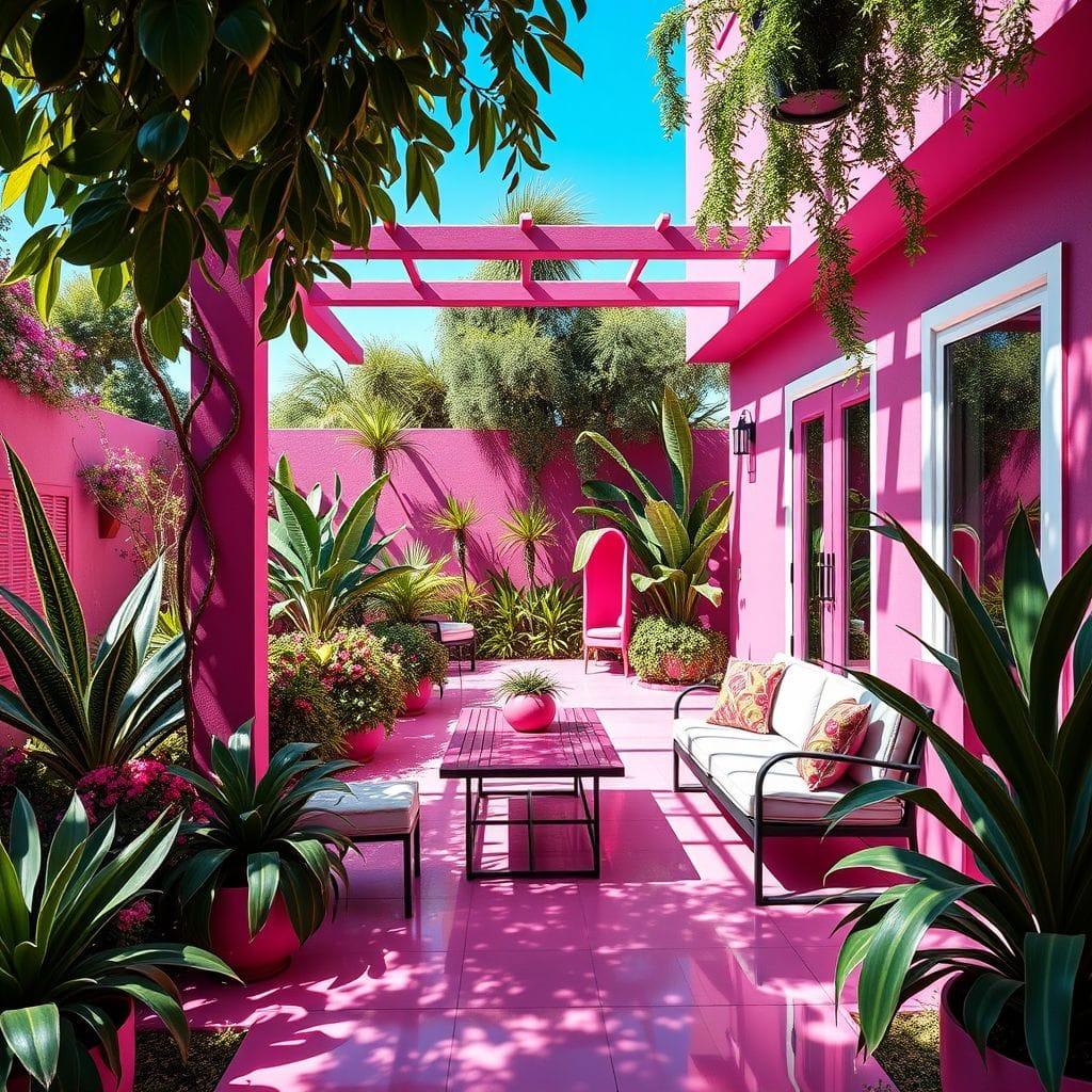 Hot Pink Outdoor Garden design example 3