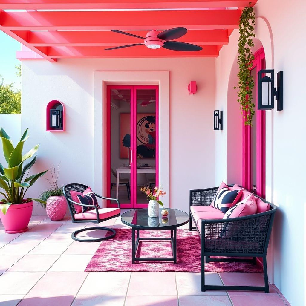Hot Pink Outdoor Patio design example 1