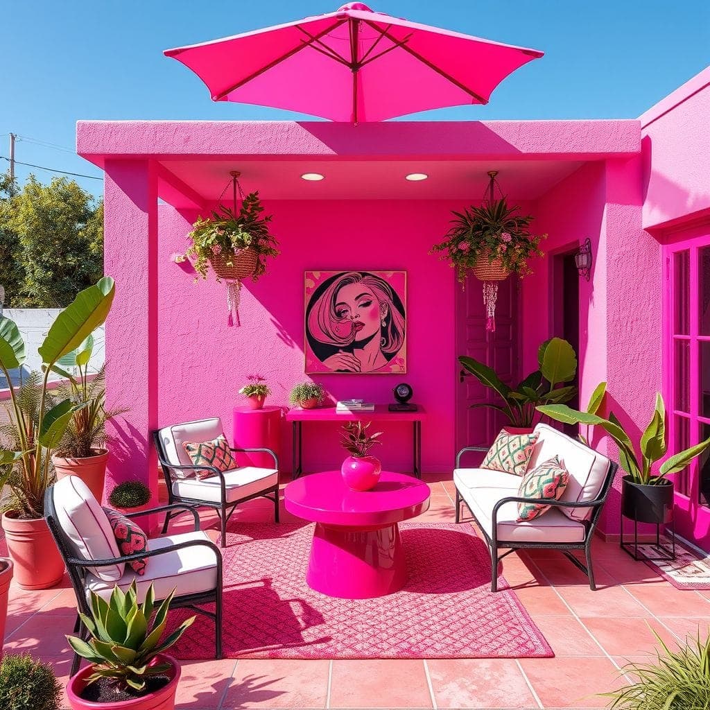 Hot Pink Outdoor Patio design example 2