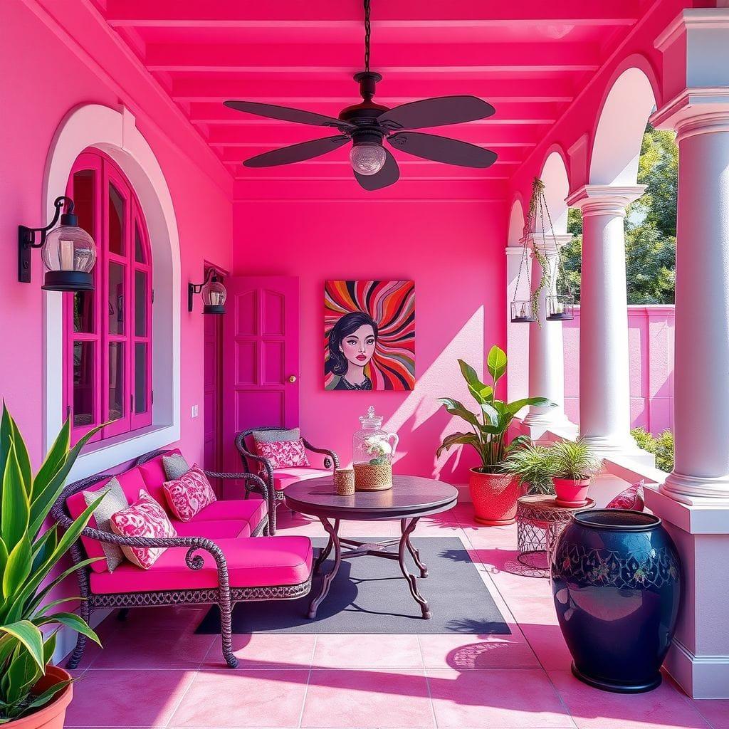 Hot Pink Outdoor Patio design example 3