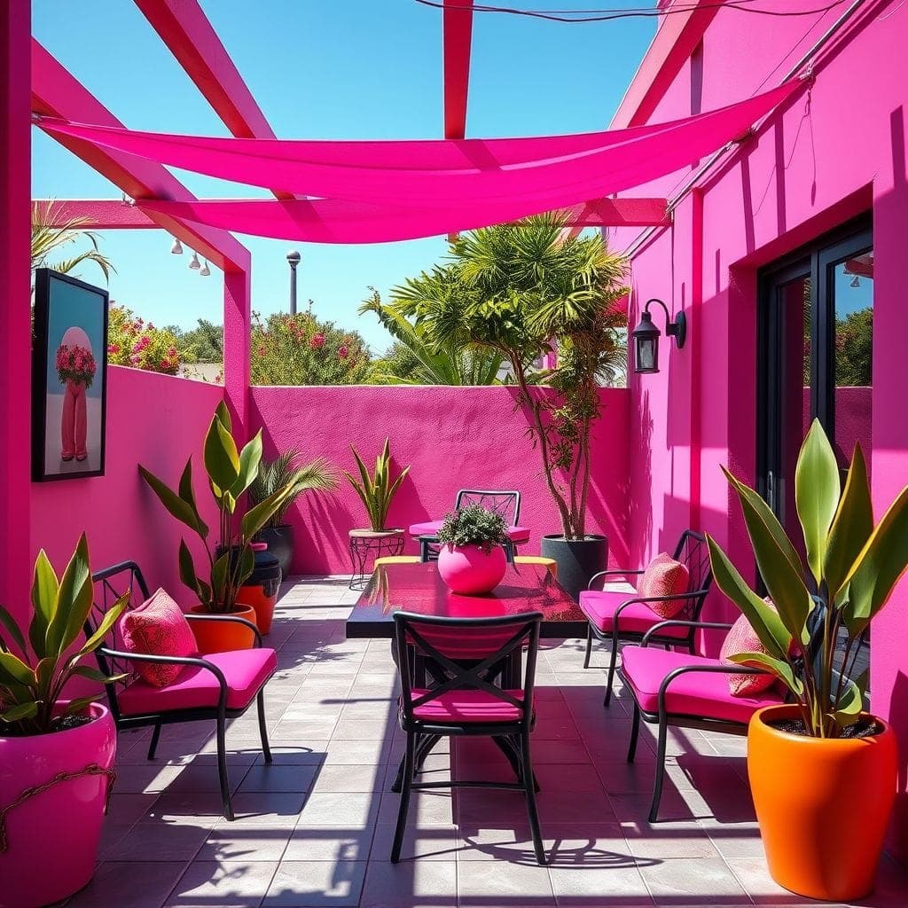 Hot Pink Outdoor Patio design example 4