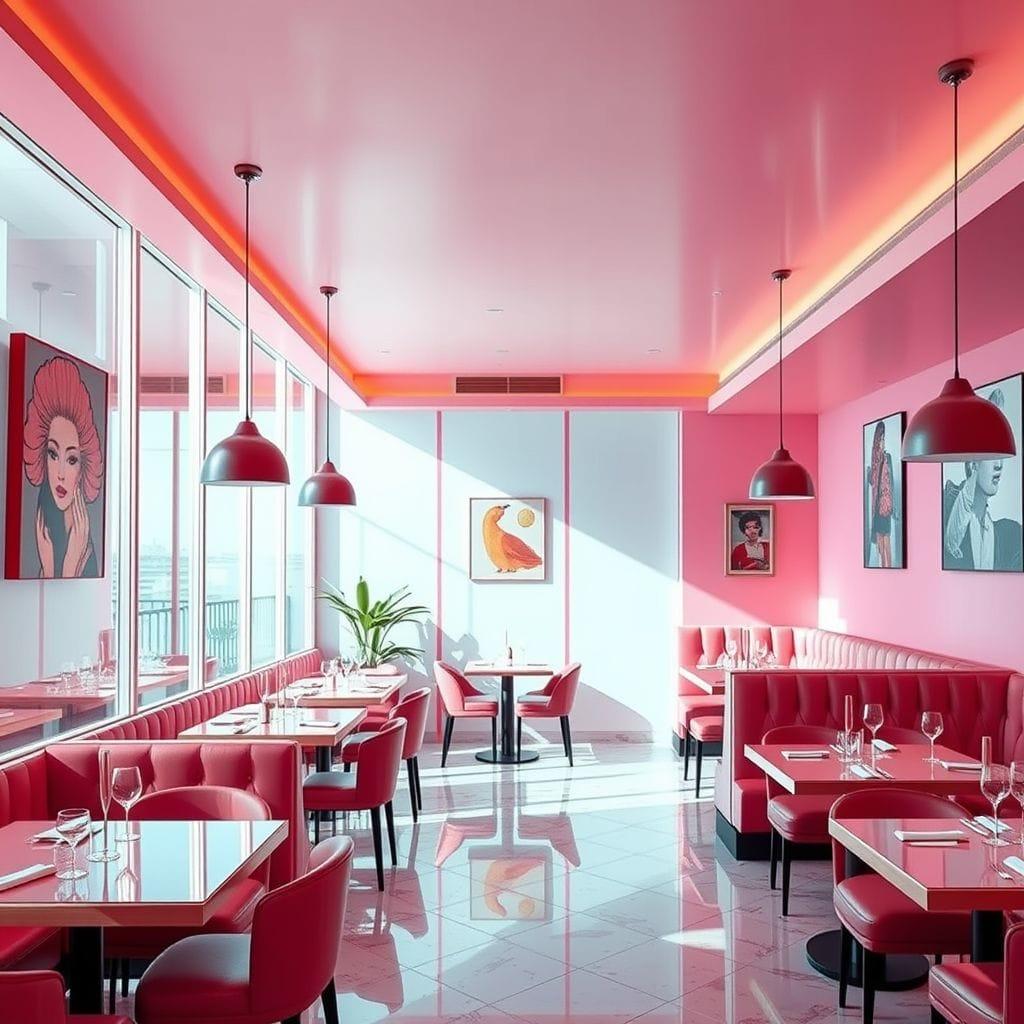 Hot Pink Restaurant design example 1