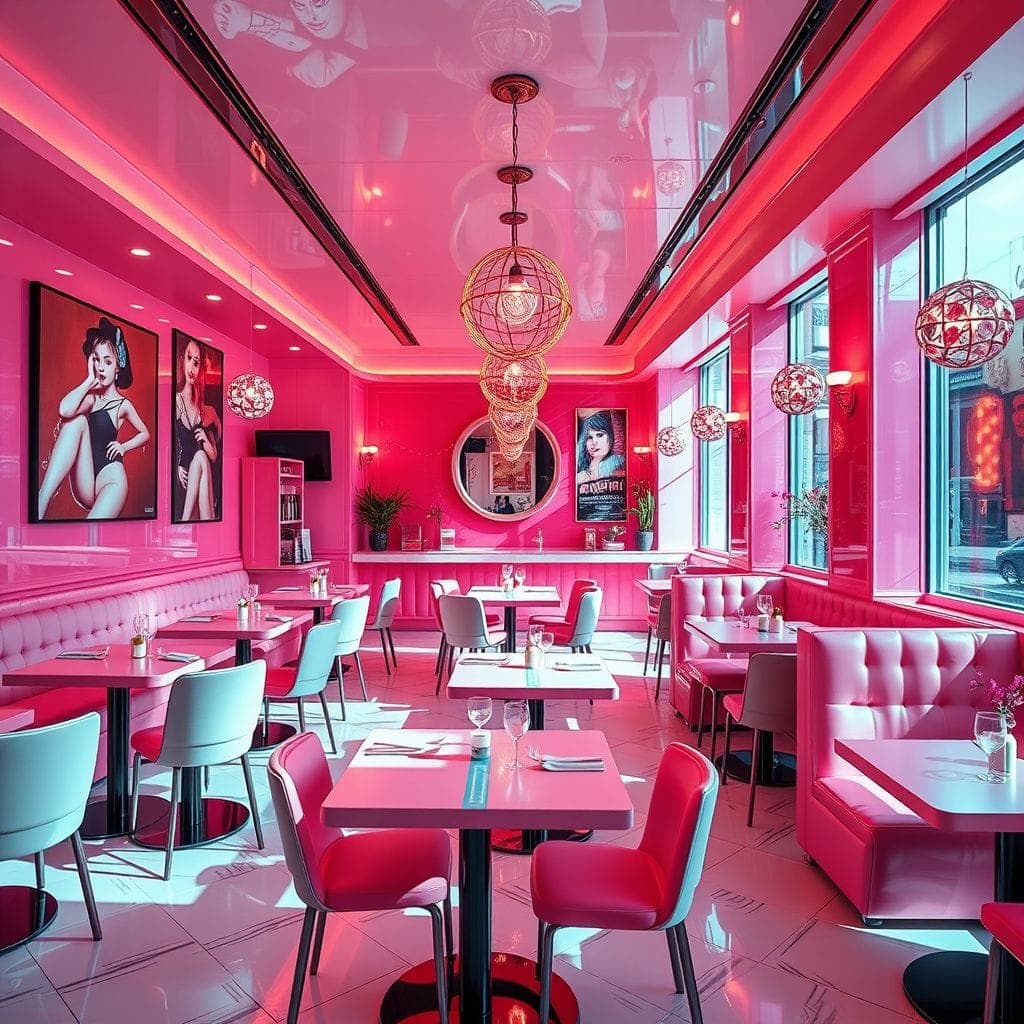 Hot Pink Restaurant design example 3