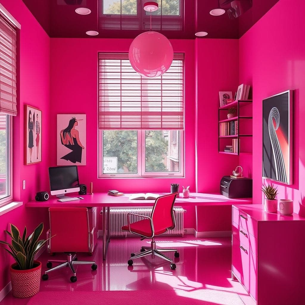 Hot Pink Study Room design example 3