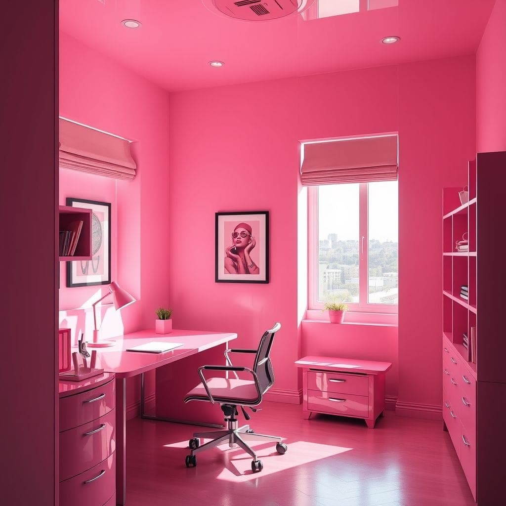 Hot Pink Study Room design example 4