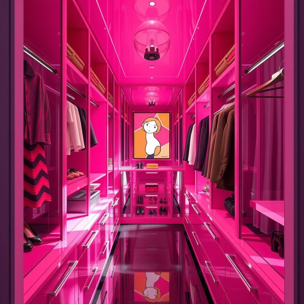 Hot Pink Walk-in Closet design example 1