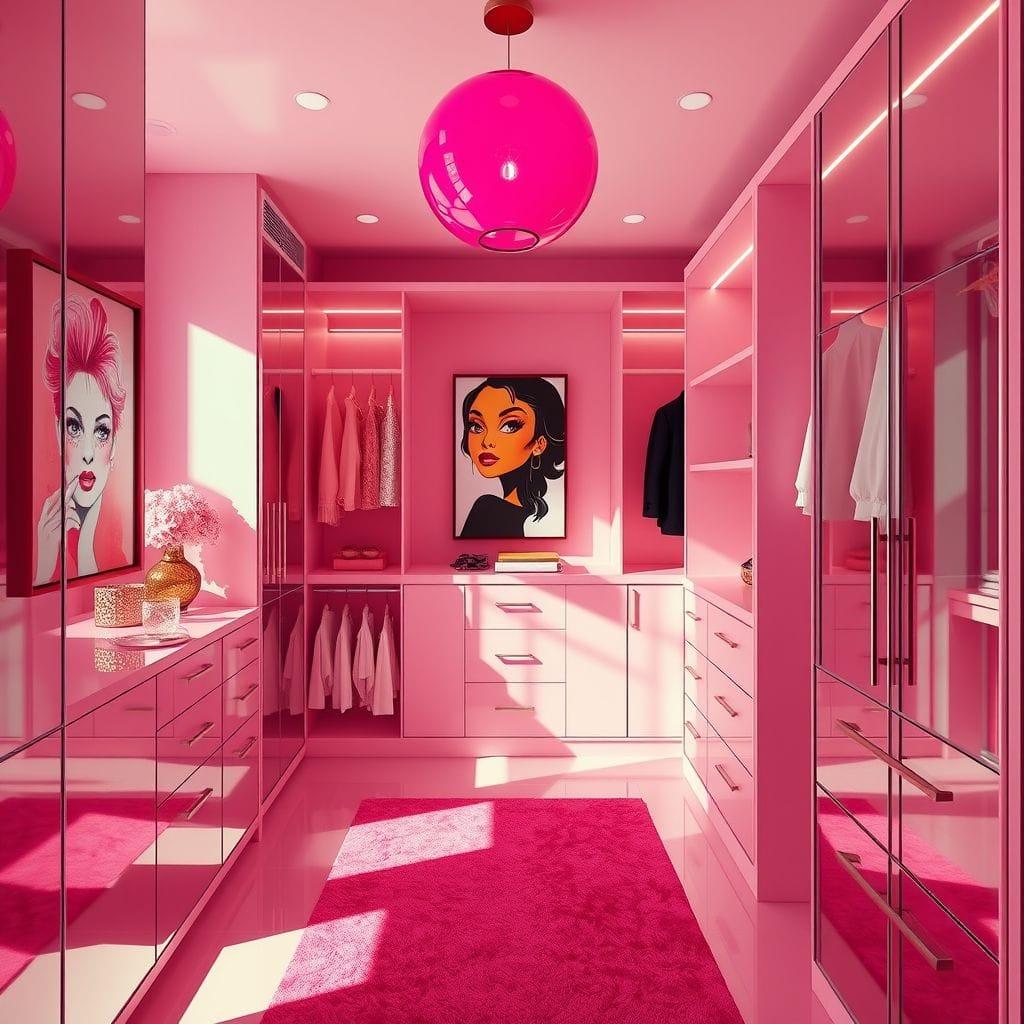 Hot Pink Walk-in Closet design example 3