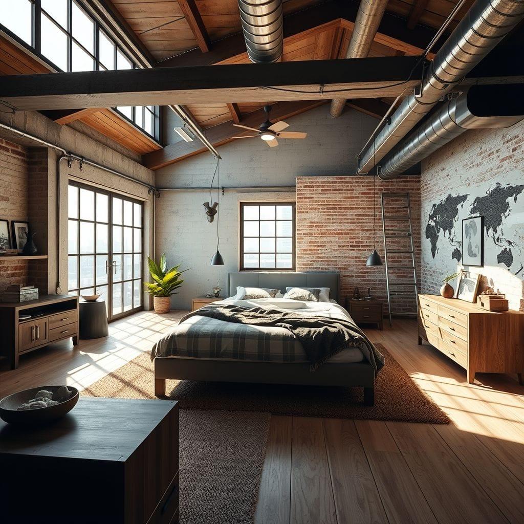 Industrial Bedroom design example 3