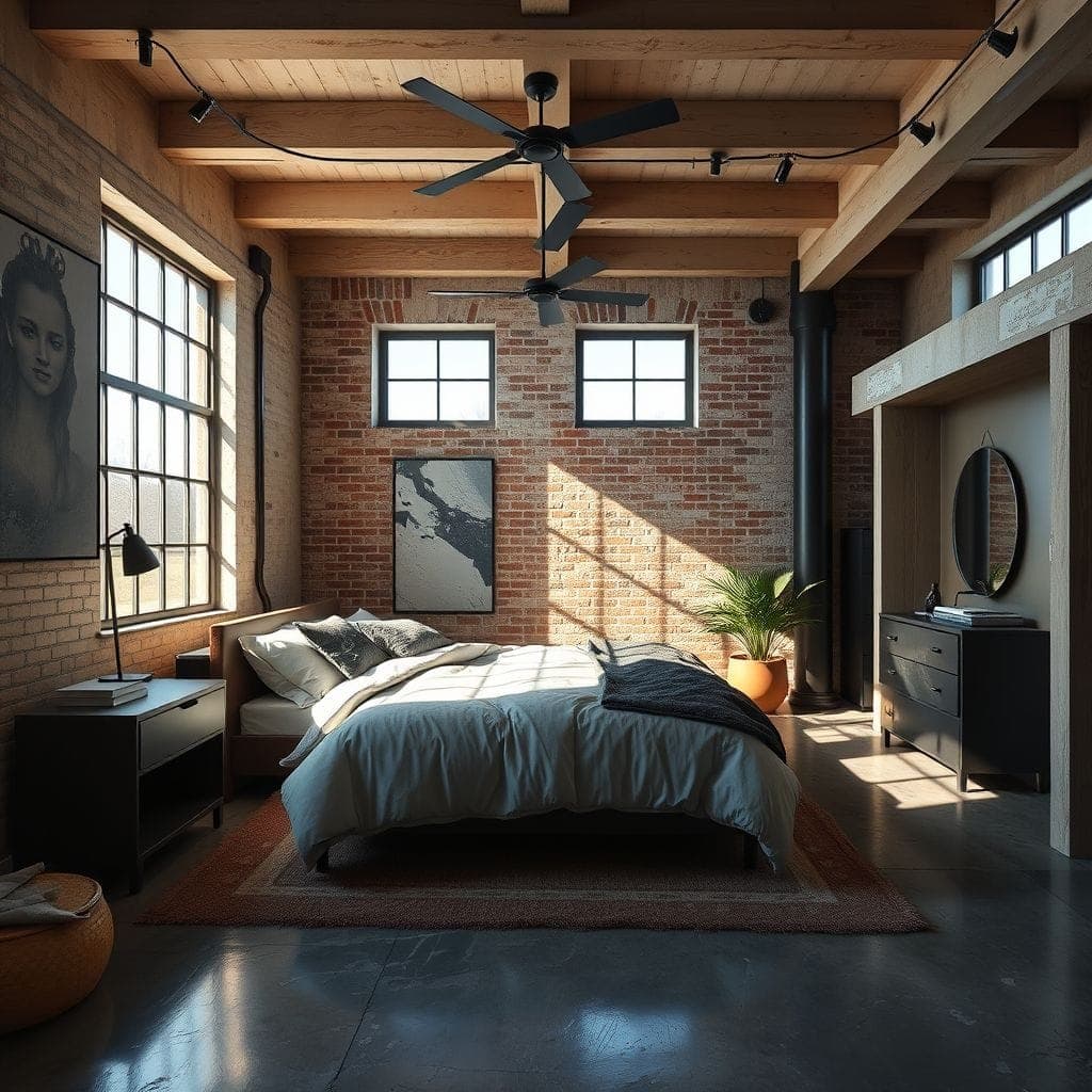 Industrial Bedroom design example 4