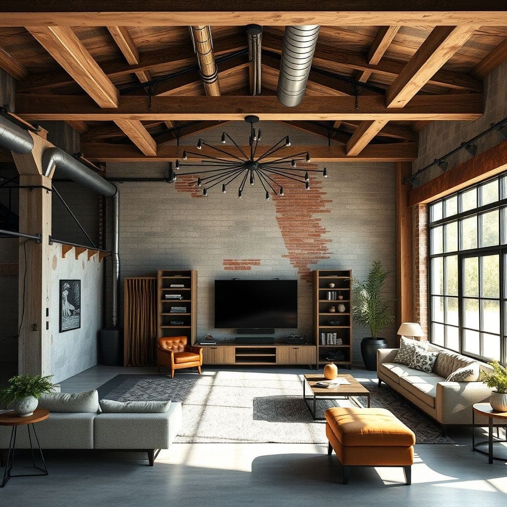 Industrial Entertainment Room design example 1