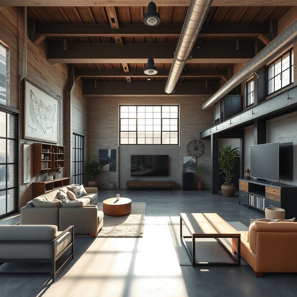 Industrial Entertainment Room design example 3