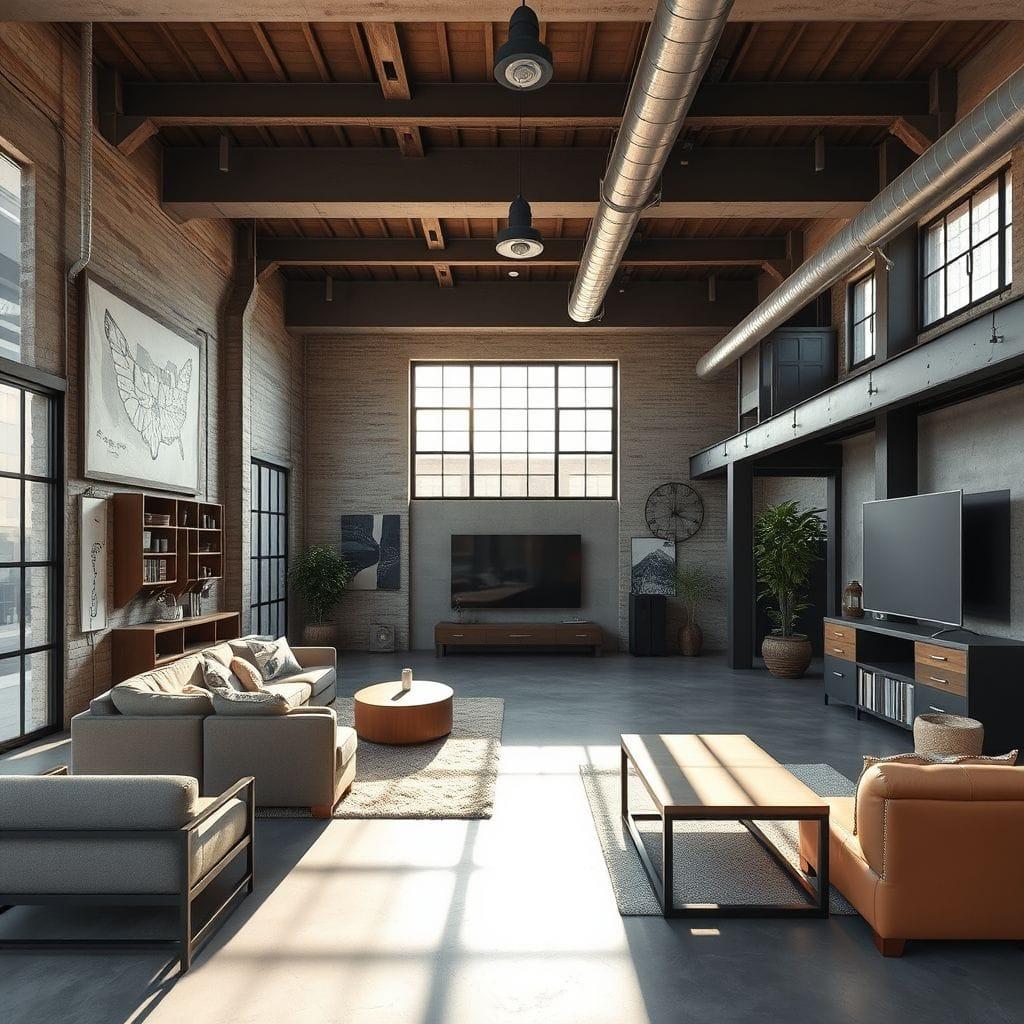 Industrial Entertainment Room design example 3