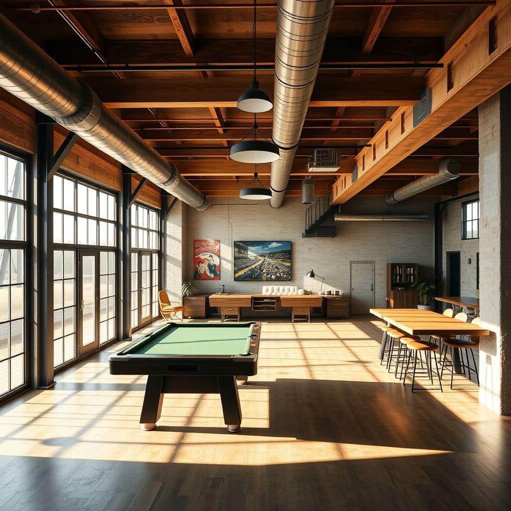 Industrial Game Room design example 1