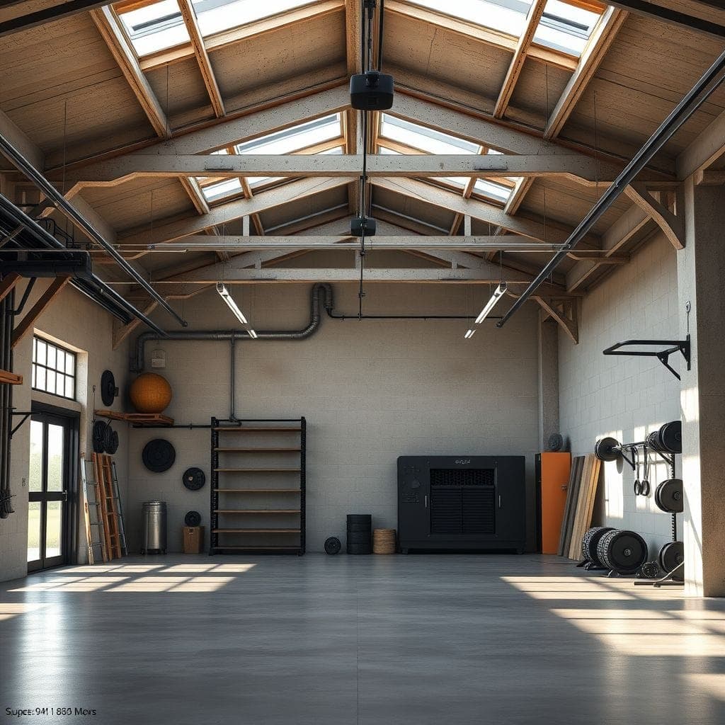 Industrial Garage Gym design example 1