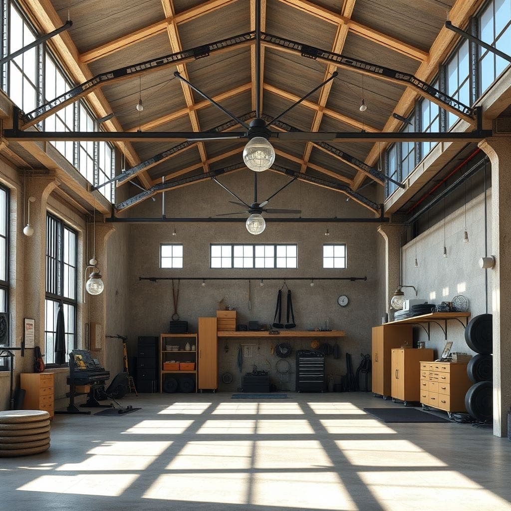 Industrial Garage Gym design example 2