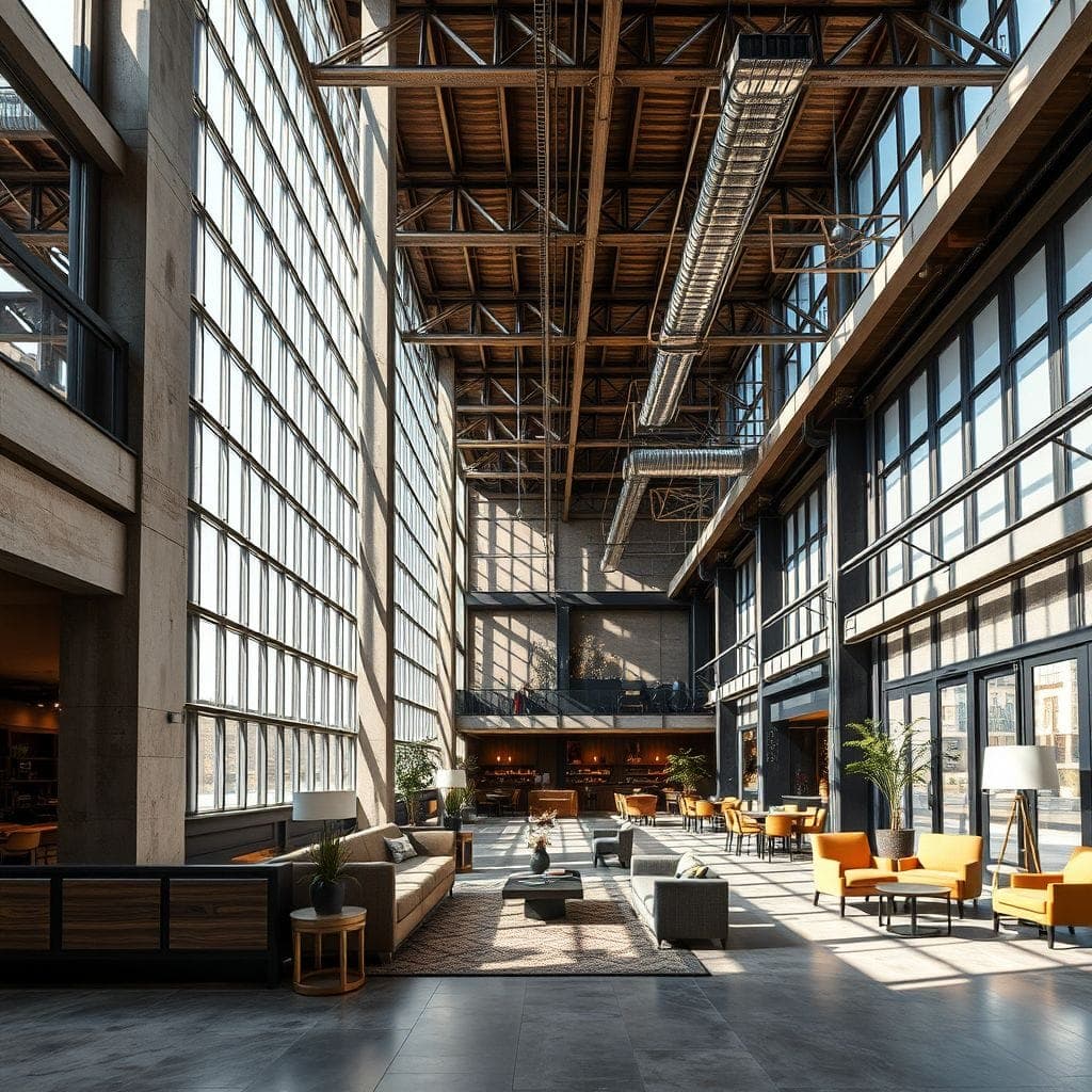 Industrial Hotel Lobby design example 1