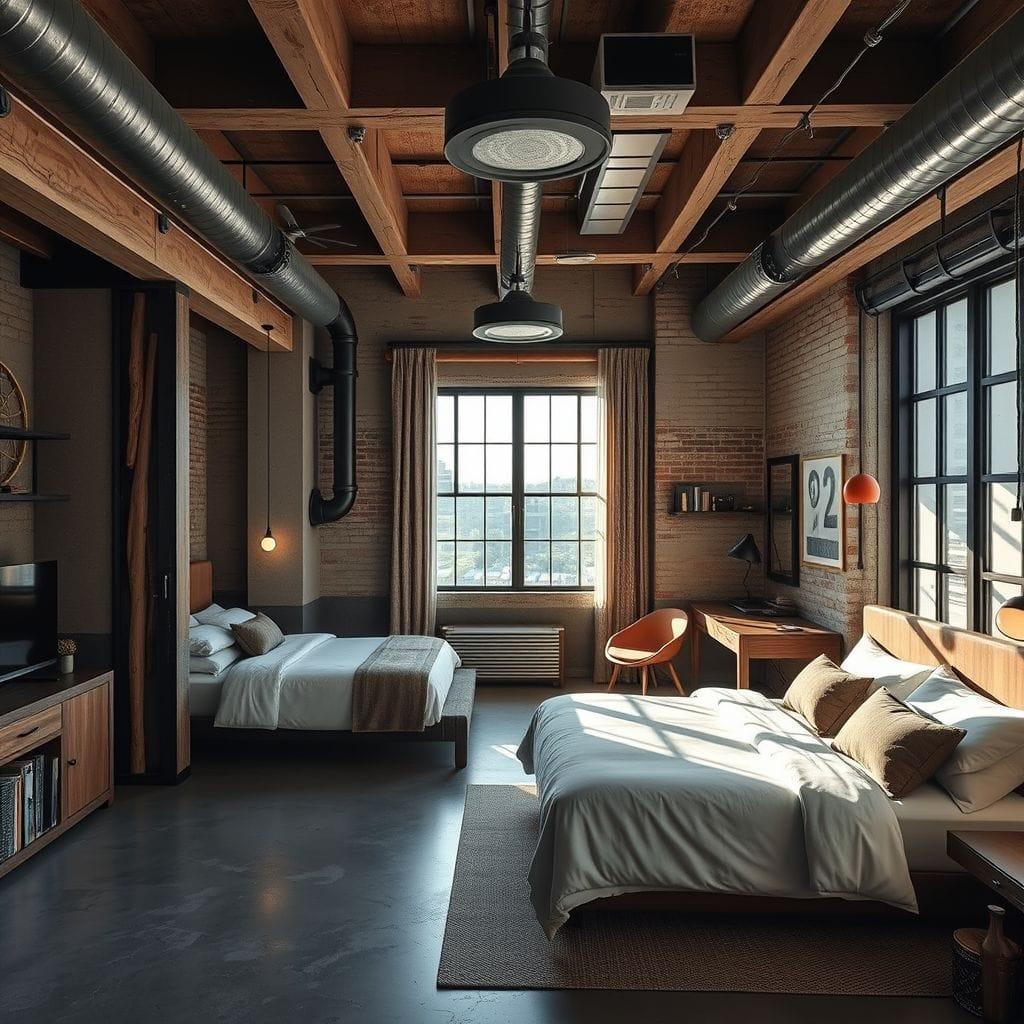 Industrial Hotel Room design example 2