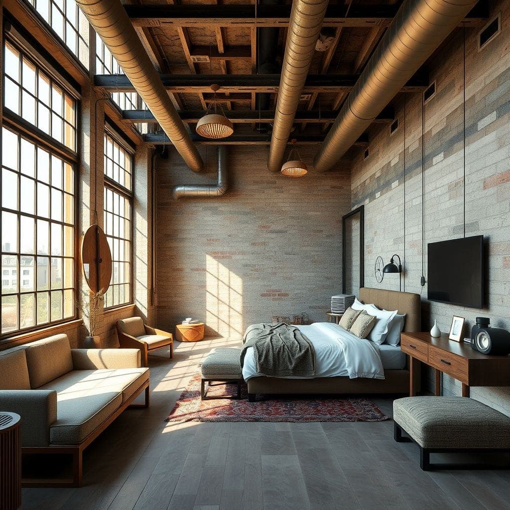Industrial Hotel Room design example 4