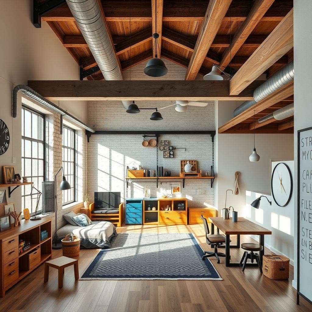 Industrial Kids Room design example 1