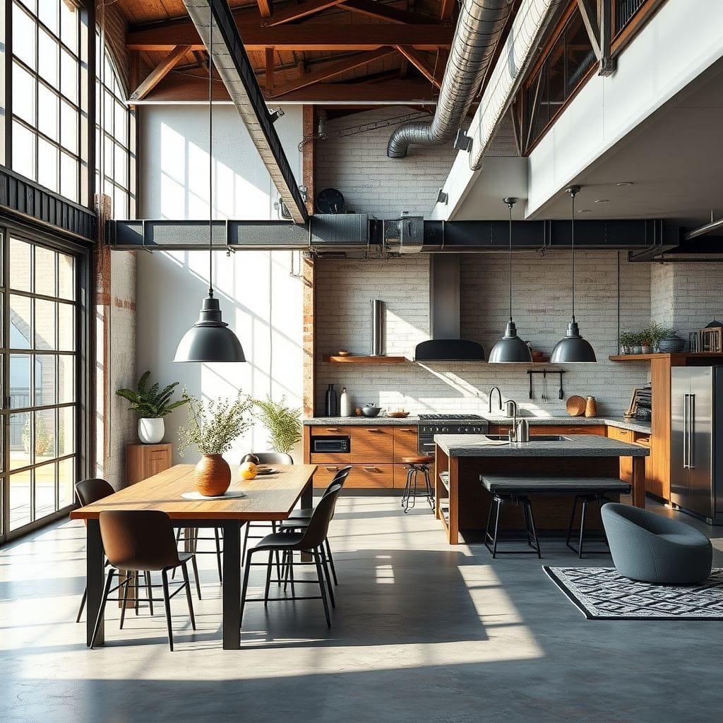 Industrial Kitchen Living Combo design example 3