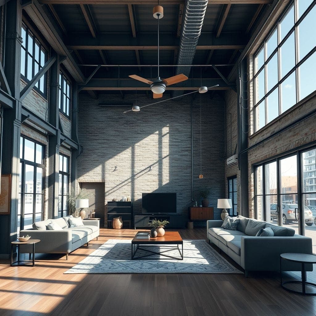 Industrial Living Room design example 3