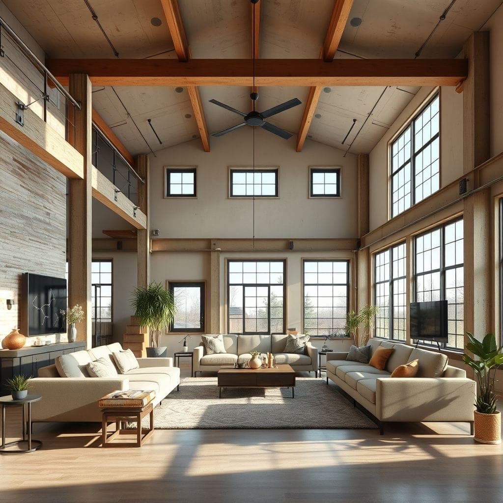 Industrial Living Room design example 4