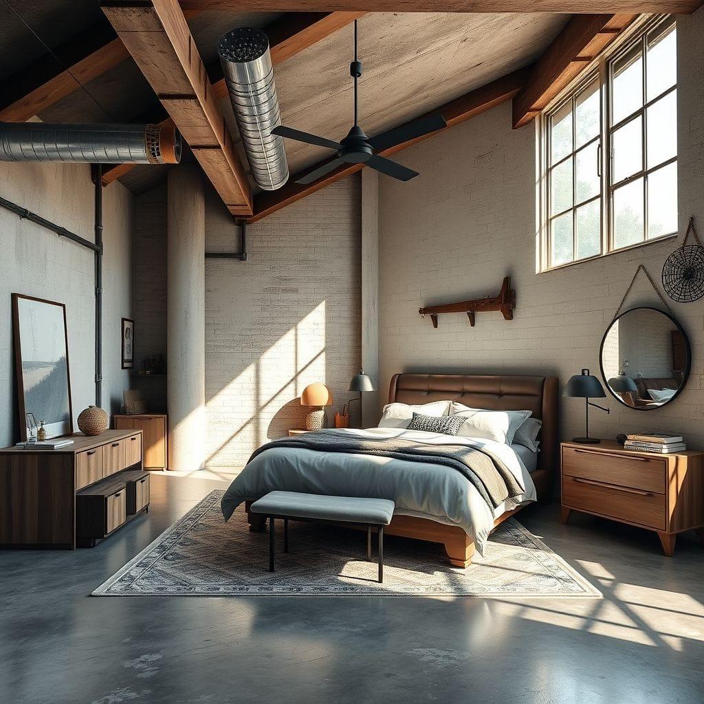 Industrial Master Bedroom design example 1