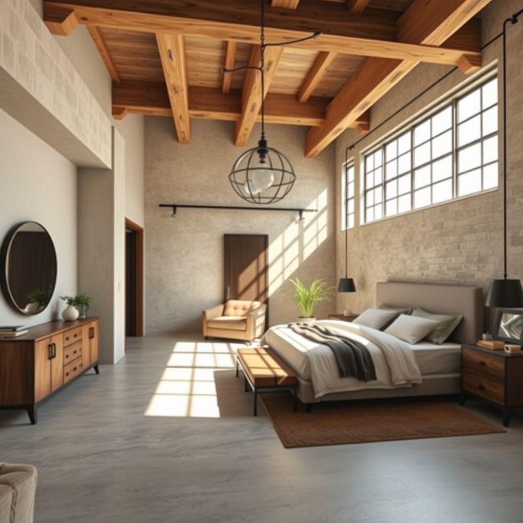 Industrial Master Bedroom design example 3