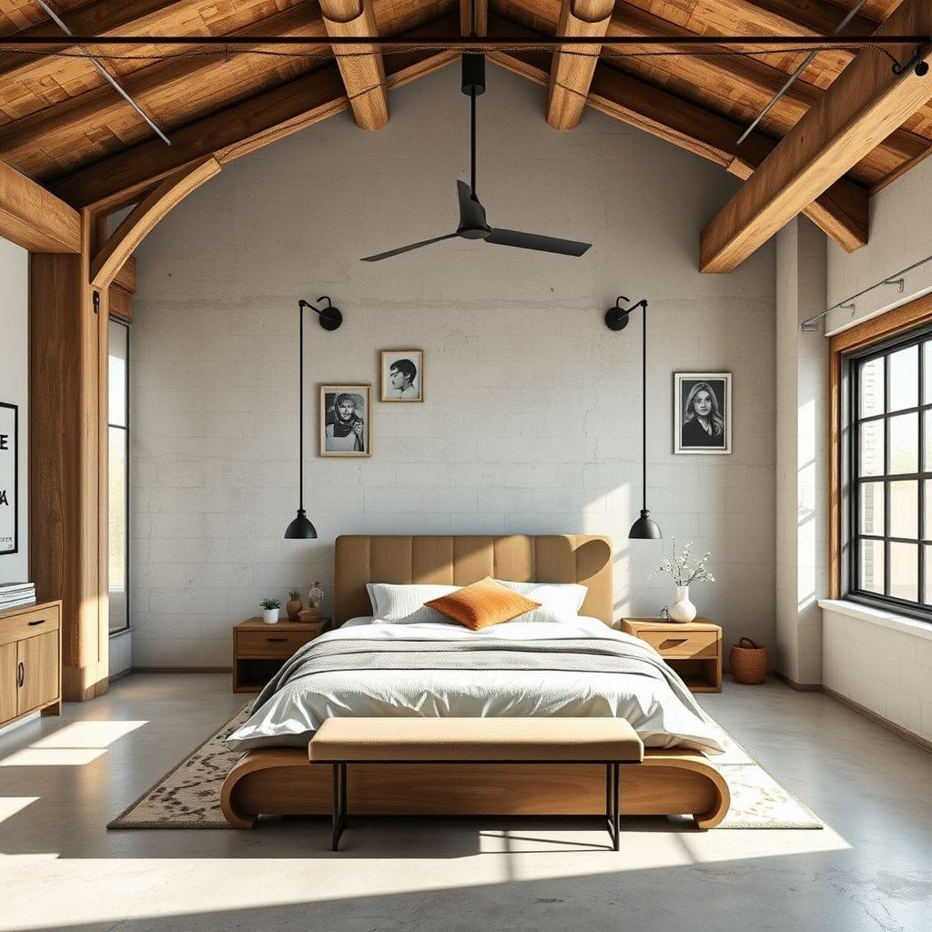 Industrial Master Bedroom design example 4