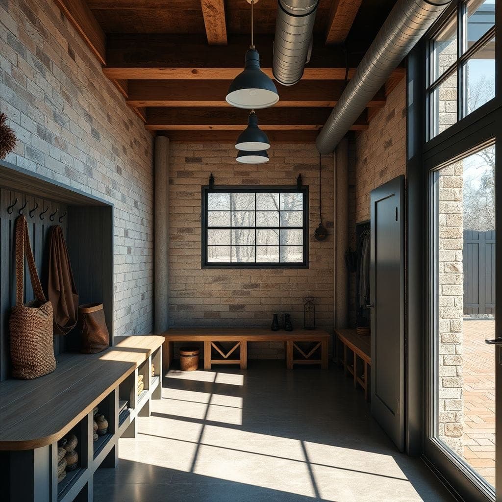 Industrial Mudroom design example 4