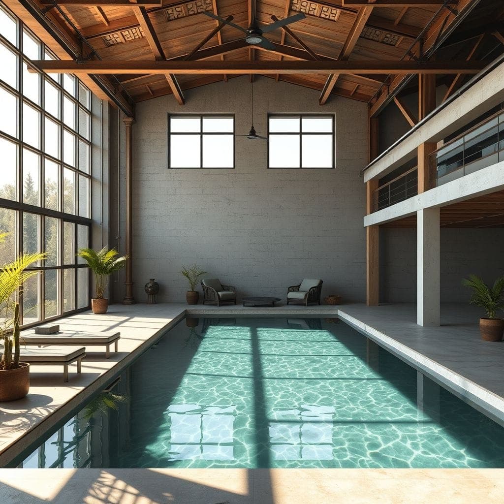 Industrial Outdoor Pool Area design example 1