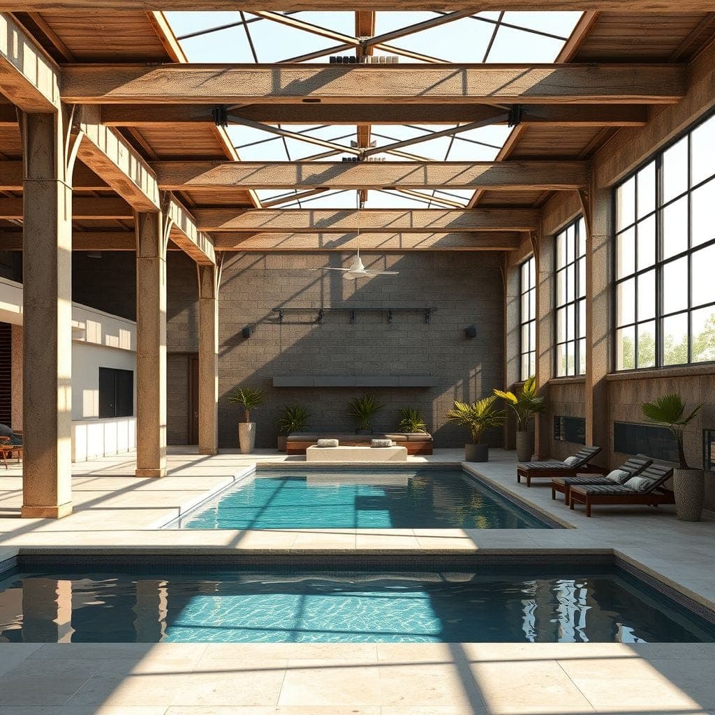 Industrial Outdoor Pool Area design example 2