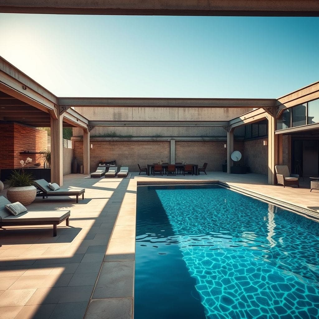 Industrial Outdoor Pool Area design example 3