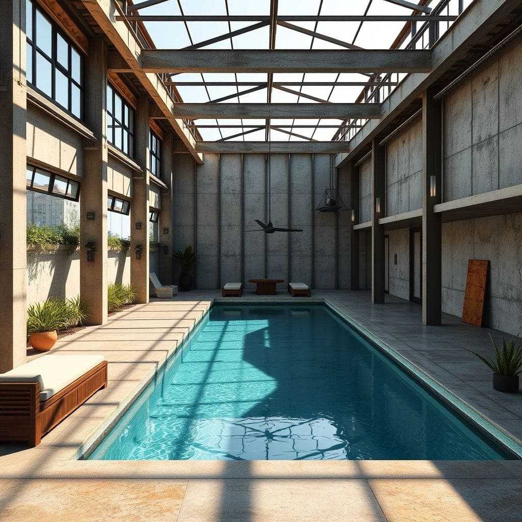 Industrial Outdoor Pool Area design example 4
