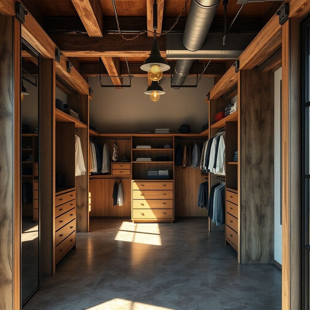 Industrial Walk-in Closet design example 1