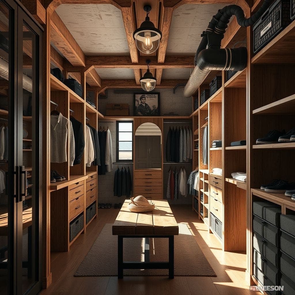 Industrial Walk-in Closet design example 2