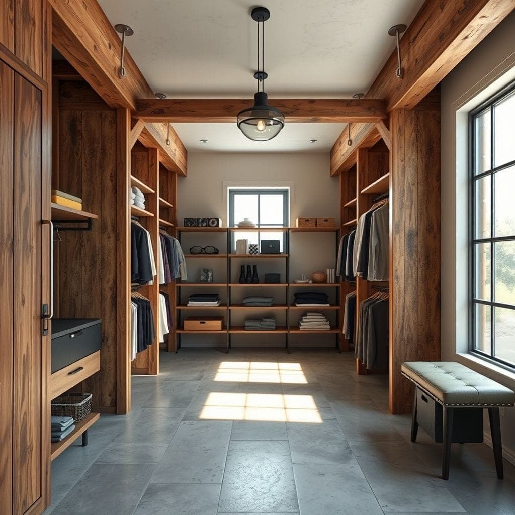 Industrial Walk-in Closet design example 3