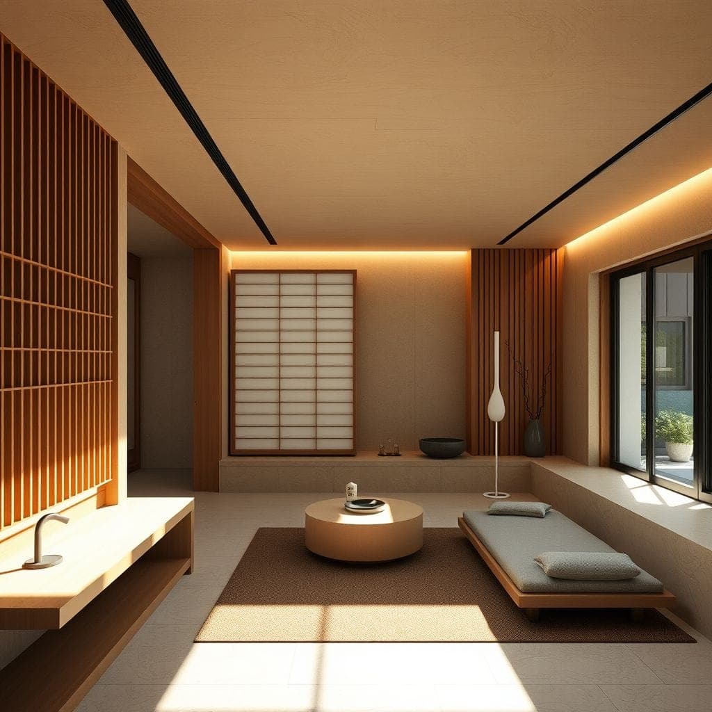 Japandi Basement design example 3
