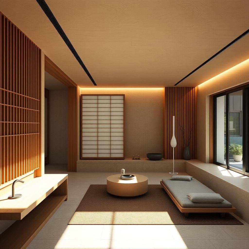 Japandi Basement design example 3