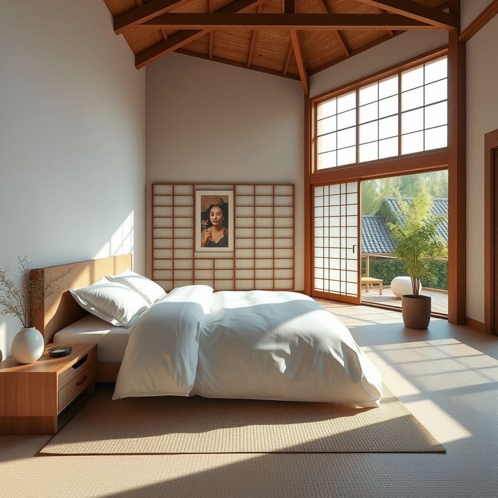 Japandi Bedroom design example 3