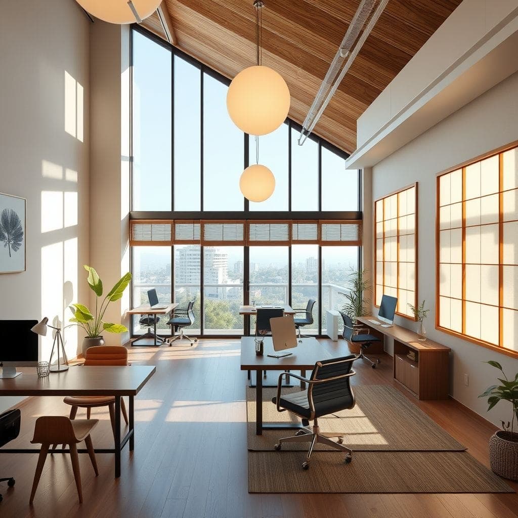 Japandi Coworking Space design example 2