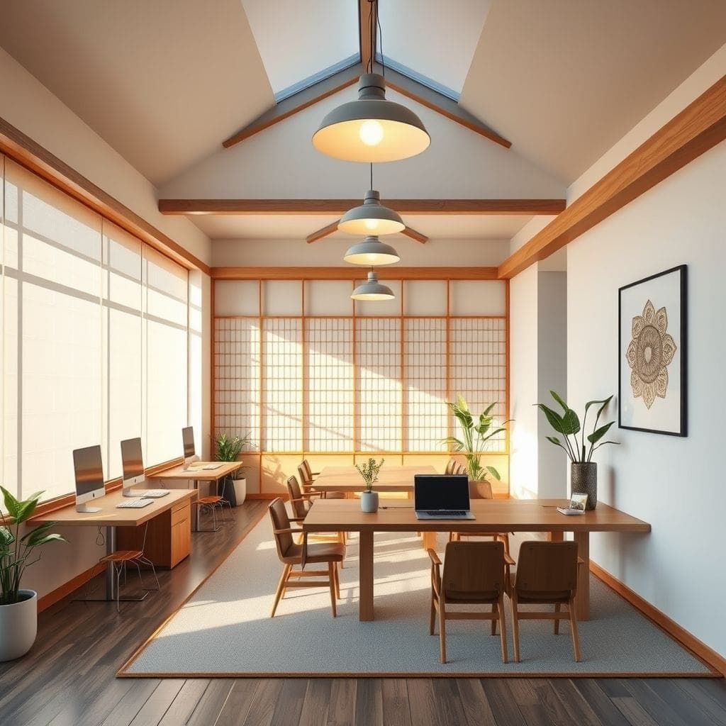 Japandi Coworking Space design example 3