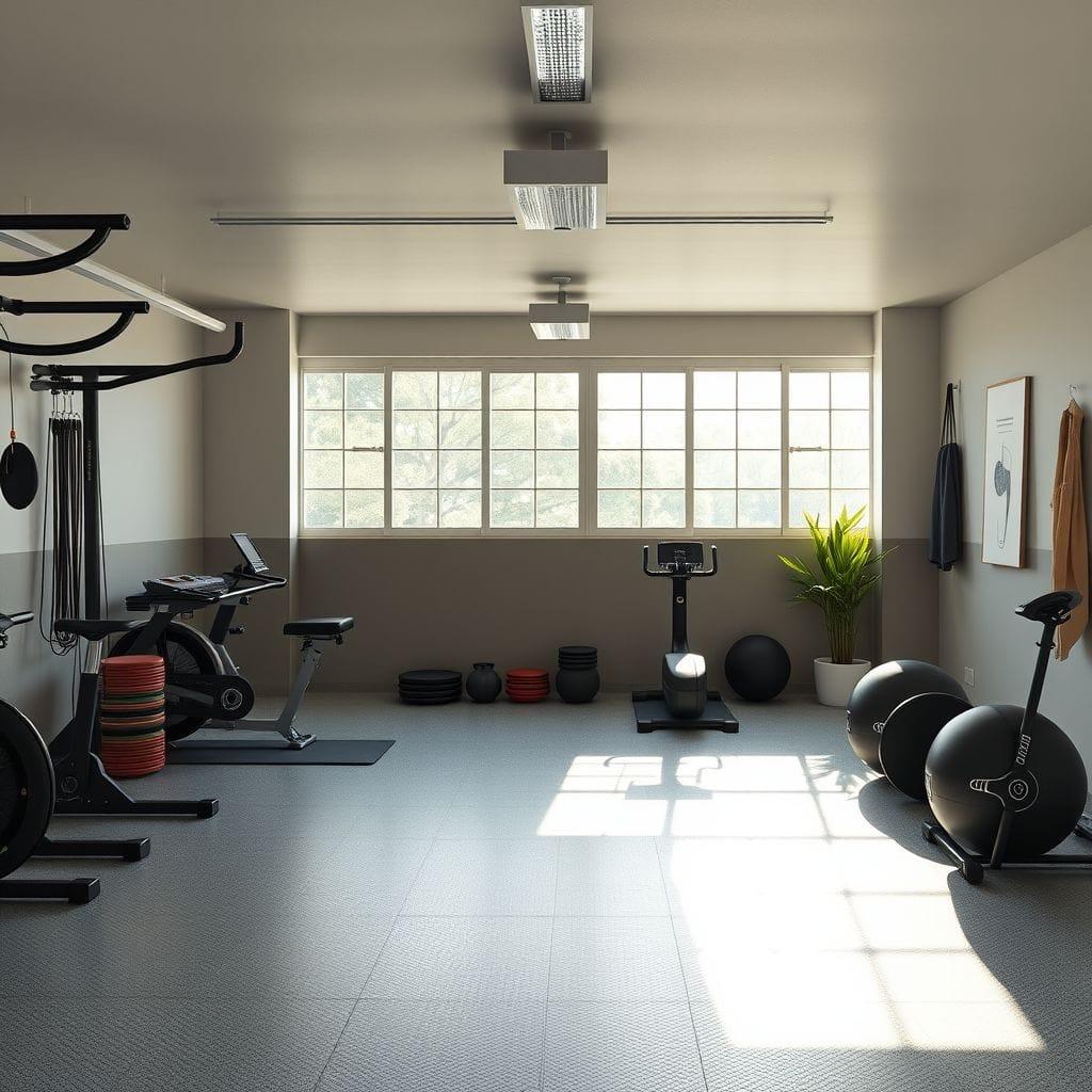 Japandi Garage Gym design example 2