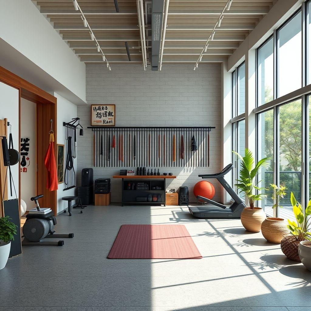 Japandi Garage Gym design example 4