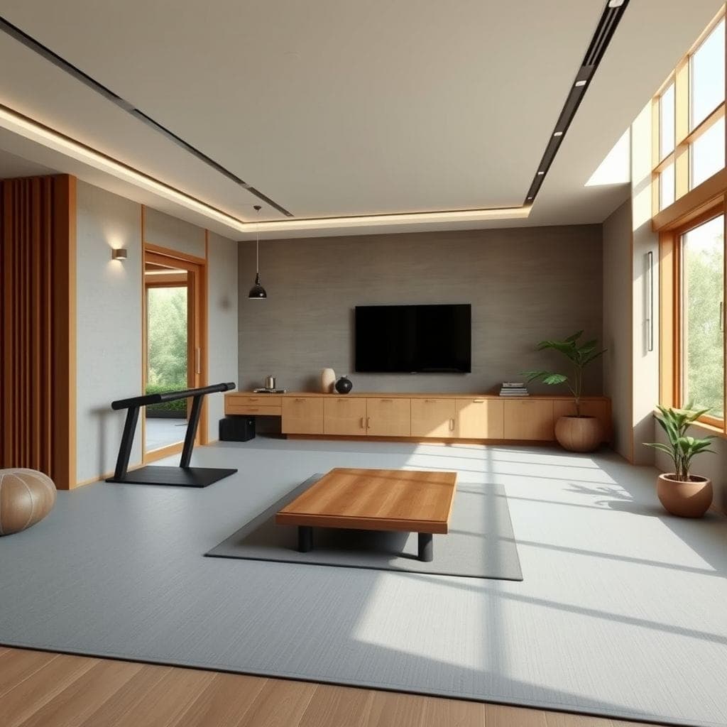 Japandi Home Gym design example 1
